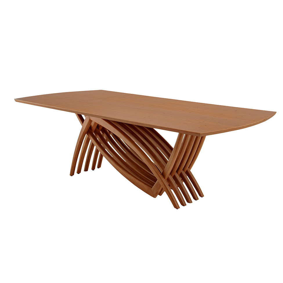 Mesa de Jantar Retangular com Tampo Madeira Grazzia Imbuia 240 cm