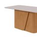 Mesa de Jantar Retangular com Tampo de MDF 25 mm e Vidro Luar I Off White e Amêndoa 170 cm