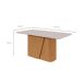 Mesa de Jantar Retangular com Tampo de MDF 25 mm e Vidro Luar I Off White e Amêndoa 170 cm
