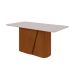 Mesa de Jantar Retangular com Tampo de MDF 25 mm e Vidro Luar I Off White e Frassino 170 cm