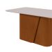 Mesa de Jantar Retangular com Tampo de MDF 25 mm e Vidro Luar I Off White e Frassino 170 cm
