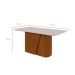 Mesa de Jantar Retangular com Tampo de MDF 25 mm e Vidro Luar I Off White e Frassino 170 cm