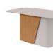 Mesa de Jantar Retangular com Tampo de MDF 25 mm e Vidro Luar II Off White e Amêndoa 170 cm