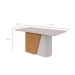 Mesa de Jantar Retangular com Tampo de MDF 25 mm e Vidro Luar II Off White e Amêndoa 170 cm
