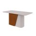 Mesa de Jantar Retangular com Tampo de MDF 25 mm e Vidro Luar II Off White e Frassino 170 cm