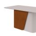 Mesa de Jantar Retangular com Tampo de MDF 25 mm e Vidro Luar II Off White e Frassino 170 cm