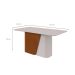 Mesa de Jantar Retangular com Tampo de MDF 25 mm e Vidro Luar II Off White e Frassino 170 cm