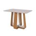 Mesa de Jantar Retangular com Tampo de MDF 25 mm e Vidro Sintonia Off White e Amêndoa 120 cm