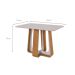 Mesa de Jantar Retangular com Tampo de MDF 25 mm e Vidro Sintonia Off White e Amêndoa 120 cm