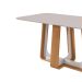 Mesa de Jantar Retangular com Tampo de MDF 25 mm e Vidro Sintonia Off White e Amêndoa 160 cm