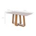 Mesa de Jantar Retangular com Tampo de MDF 25 mm e Vidro Sintonia Off White e Amêndoa 170 cm