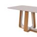 Mesa de Jantar Retangular com Tampo de MDF 25 mm e Vidro Sintonia Off White e Amêndoa 170 cm