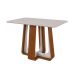 Mesa de Jantar Retangular com Tampo de MDF 25 mm e Vidro Sintonia Off White e Frassino 120 cm