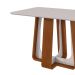 Mesa de Jantar Retangular com Tampo de MDF 25 mm e Vidro Sintonia Off White e Frassino 120 cm