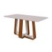 Mesa de Jantar Retangular com Tampo de MDF 25 mm e Vidro Sintonia Off White e Frassino 160 cm