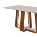 Mesa de Jantar Retangular com Tampo de MDF 25 mm e Vidro Sintonia Off White e Frassino 160 cm