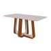 Mesa de Jantar Retangular com Tampo de MDF 25 mm e Vidro Sintonia Off White e Frassino 170 cm