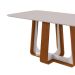 Mesa de Jantar Retangular com Tampo de MDF 25 mm e Vidro Sintonia Off White e Frassino 170 cm