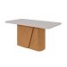 Mesa de Jantar Retangular com Tampo de MDF 40 mm e Vidro Luar I Off White e Amêndoa 170 cm