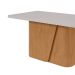 Mesa de Jantar Retangular com Tampo de MDF 40 mm e Vidro Luar I Off White e Amêndoa 170 cm