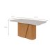 Mesa de Jantar Retangular com Tampo de MDF 40 mm e Vidro Luar I Off White e Amêndoa 170 cm
