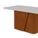 Mesa de Jantar Retangular com Tampo de MDF 40 mm e Vidro Luar I Off White e Frassino 170 cm