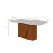 Mesa de Jantar Retangular com Tampo de MDF 40 mm e Vidro Luar I Off White e Frassino 170 cm