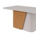 Mesa de Jantar Retangular com Tampo de MDF 40 mm e Vidro Luar II Off White e Amêndoa 170 cm
