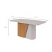 Mesa de Jantar Retangular com Tampo de MDF 40 mm e Vidro Luar II Off White e Amêndoa 170 cm