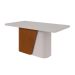 Mesa de Jantar Retangular com Tampo de MDF 40 mm e Vidro Luar II Off White e Frassino 170 cm