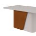 Mesa de Jantar Retangular com Tampo de MDF 40 mm e Vidro Luar II Off White e Frassino 170 cm