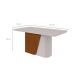 Mesa de Jantar Retangular com Tampo de MDF 40 mm e Vidro Luar II Off White e Frassino 170 cm
