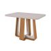 Mesa de Jantar Retangular com Tampo de MDF 40 mm e Vidro Sintonia Off White e Amêndoa 120 cm