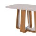 Mesa de Jantar Retangular com Tampo de MDF 40 mm e Vidro Sintonia Off White e Amêndoa 120 cm