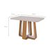 Mesa de Jantar Retangular com Tampo de MDF 40 mm e Vidro Sintonia Off White e Amêndoa 120 cm