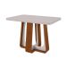 Mesa de Jantar Retangular com Tampo de MDF 40 mm e Vidro Sintonia Off White e Frassino 120 cm