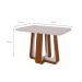 Mesa de Jantar Retangular com Tampo de MDF 40 mm e Vidro Sintonia Off White e Frassino 120 cm