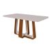 Mesa de Jantar Retangular com Tampo de MDF 40 mm e Vidro Sintonia Off White e Frassino 170 cm