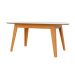 Mesa de Jantar Retangular com Tampo de MDF Alora 100% MDF Off White e Freijó