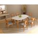 Mesa de Jantar Retangular com Tampo de MDF Alora 100% MDF Off White e Freijó
