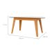 Mesa de Jantar Retangular com Tampo de MDF Alora 100% MDF Off White e Freijó