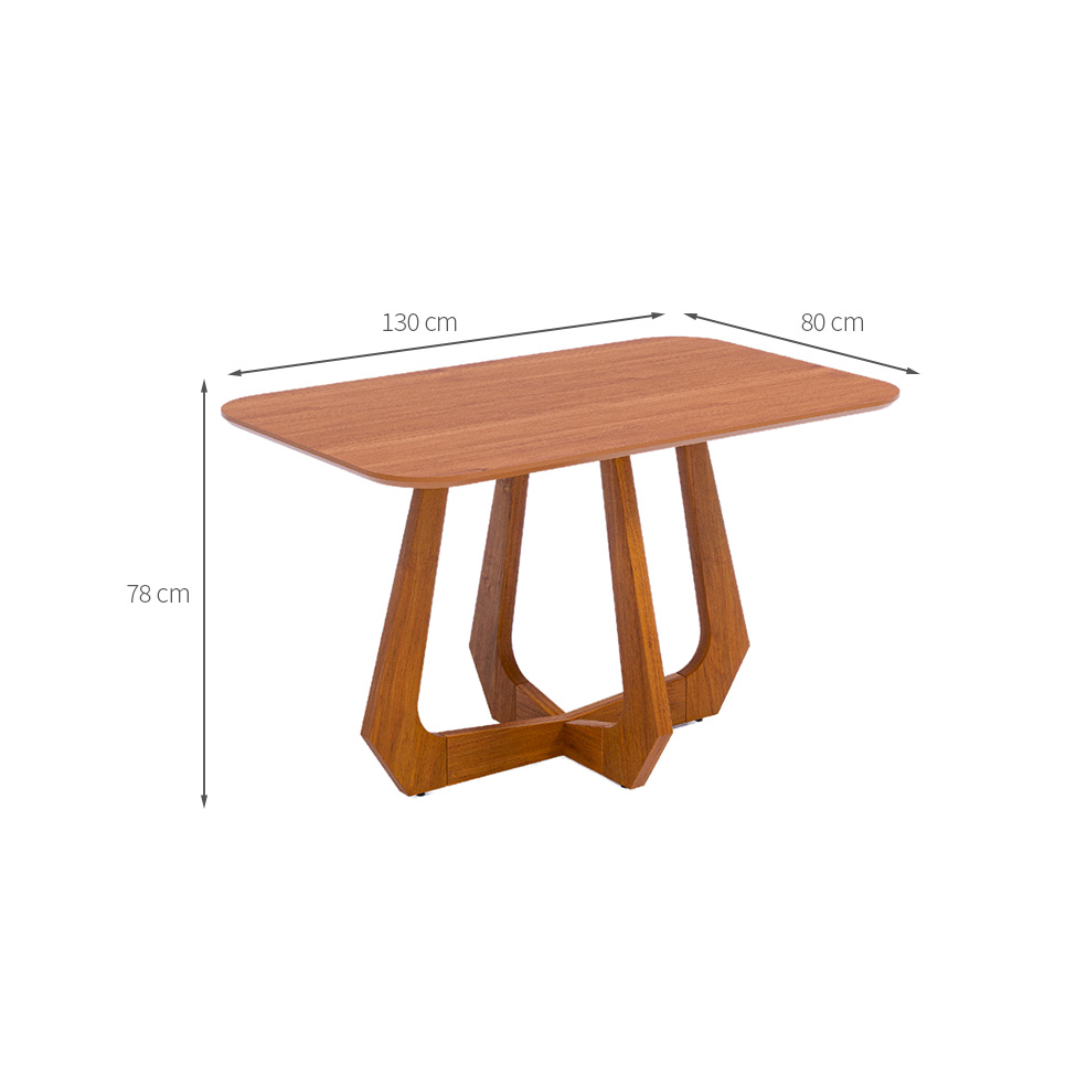 Mesa de Jantar Retangular com Tampo de MDF Bromélia Cinamomo 130 cm
