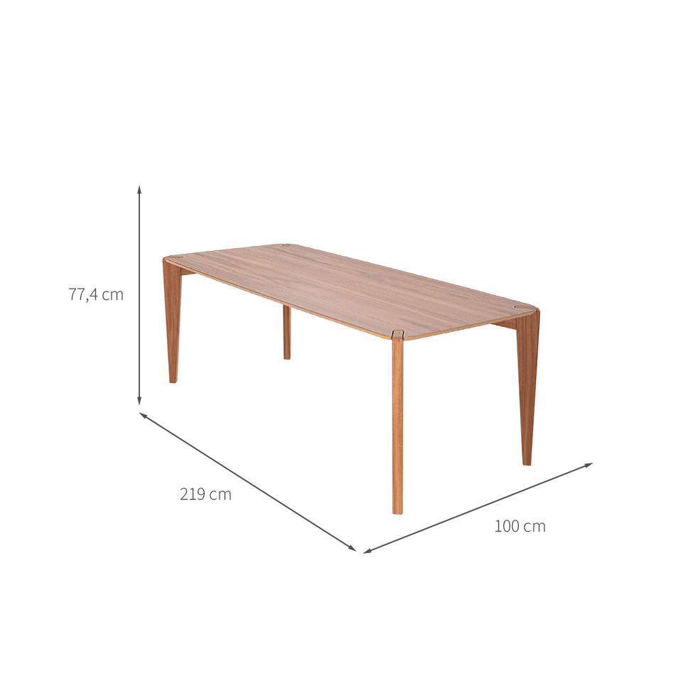 Mesa de Jantar Retangular com Tampo de MDF Canela Harmony Natural 219 cm