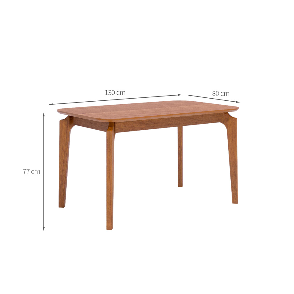 Mesa de Jantar Retangular com Tampo de MDF Ficus Cinamomo 130 cm
