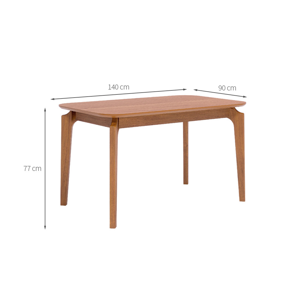 Mesa de Jantar Retangular com Tampo de MDF Ficus Cinamomo 140 cm