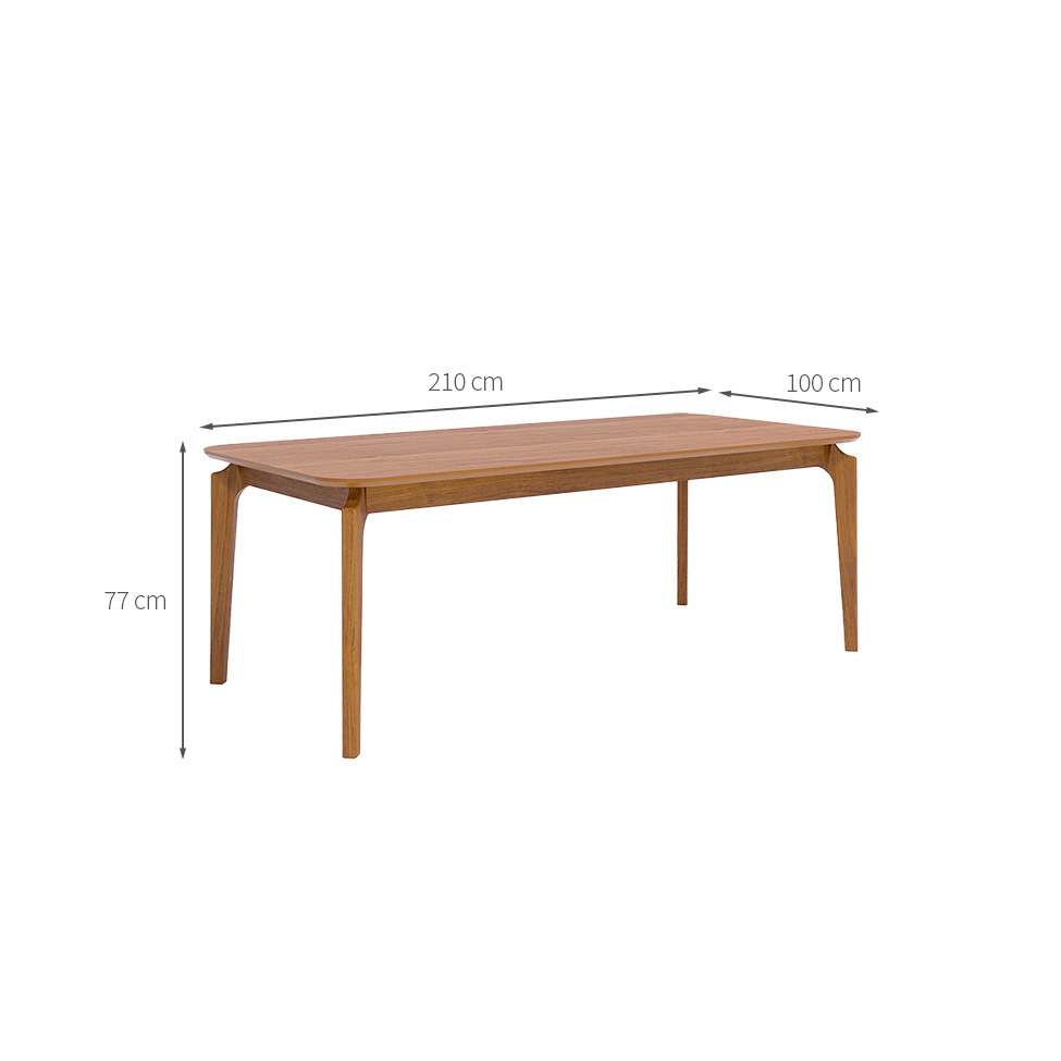 Mesa de Jantar Retangular com Tampo de MDF Ficus Cinamomo 210 cm