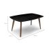 Mesa de Jantar Retangular com Tampo de MDF Florencia Preto e Amêndoa 220 cm