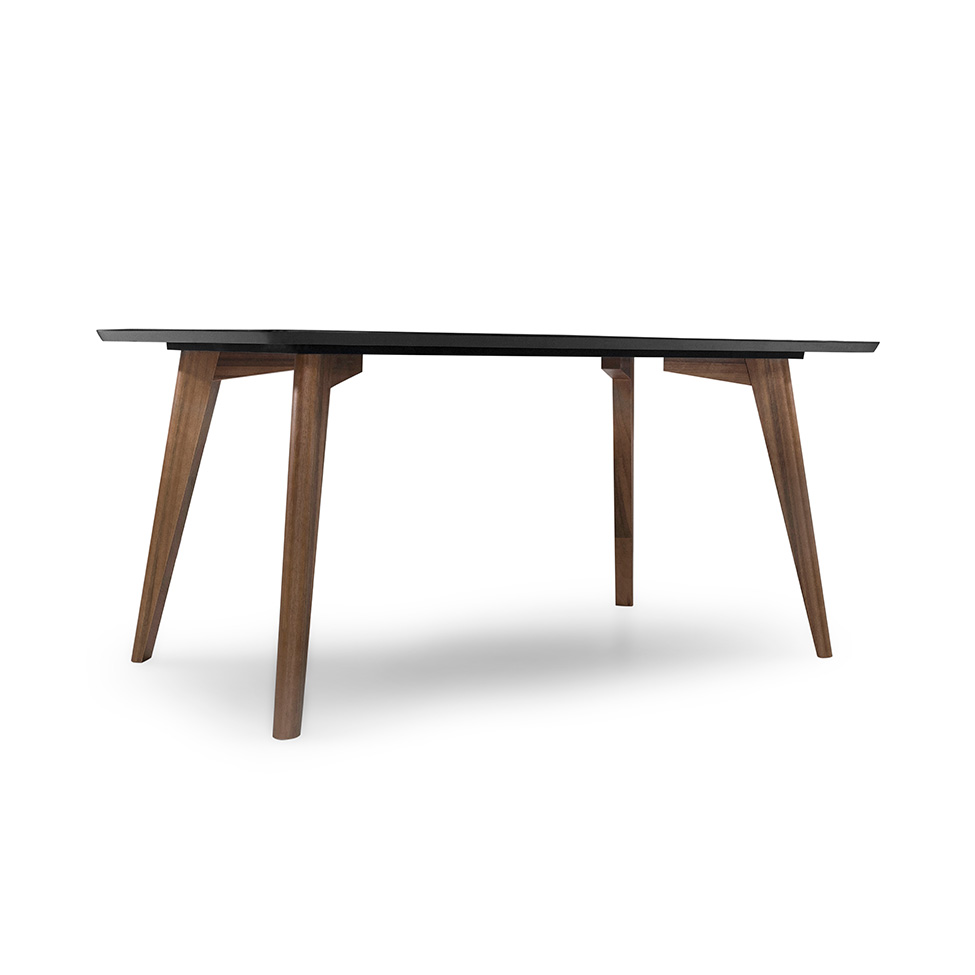 Mesa de Jantar Retangular com Tampo de MDF Florencia Preto e Amêndoa 220 cm