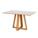 Mesa de Jantar Retangular com Tampo de MDF Kessy 100% MDF Off White e Freijó 135 cm