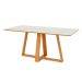 Mesa de Jantar Retangular com Tampo de MDF Kessy 100% MDF Off White e Freijó 180 cm